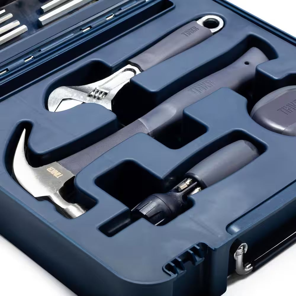 Modern 28-Piece Home Tool Kit with Tool Box and Phone Holder